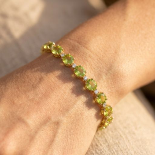 Peridot Tennis Line Bracelet - Image 4