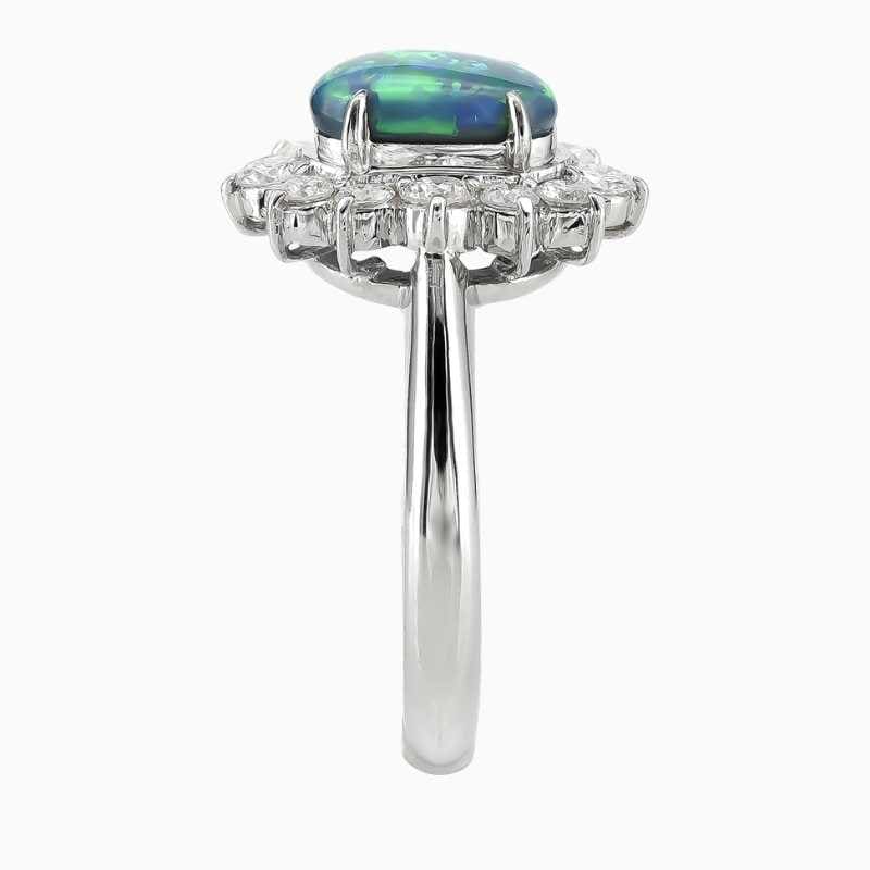 natural black opal ring