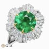 Colombian Emerald Diamond Platinum Ring
