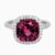 Natural Red Tourmaline ring in 14K White Gold