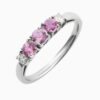 Natural Pink Sapphire ring in 18K White Gold