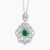 Natural green tourmaline diamond pendant in 14K White Gold