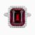 Natural Red Tourmaline ring in 14K White Gold