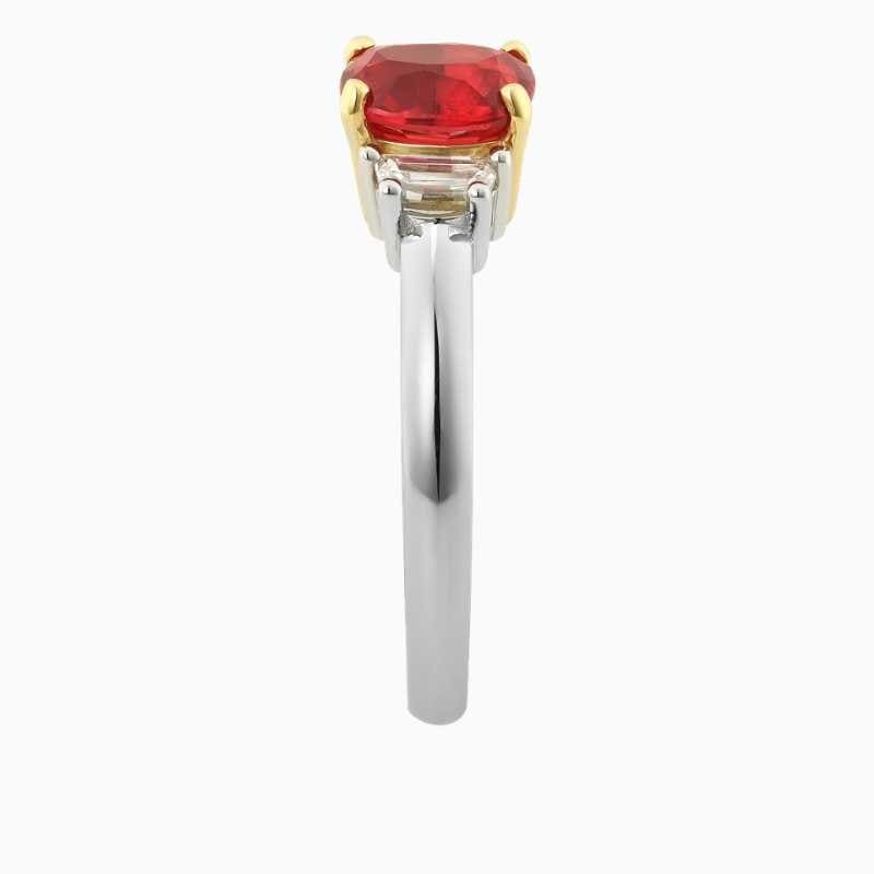 Burmese Spinel Diamond Platinum Ring - Image 2