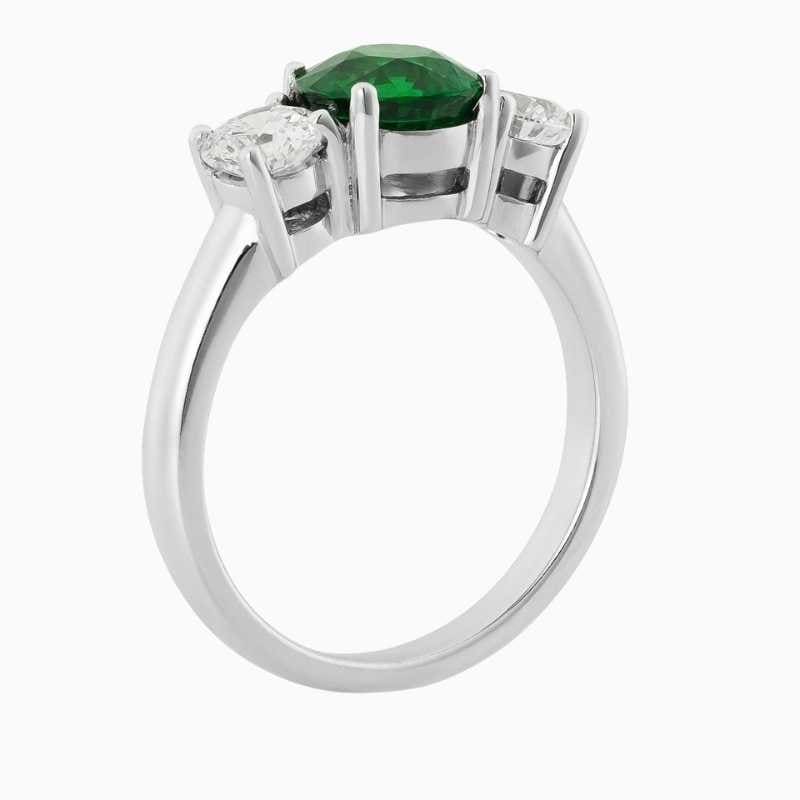 Tsavorite Garnet Diamond White Gold Ring - Image 5