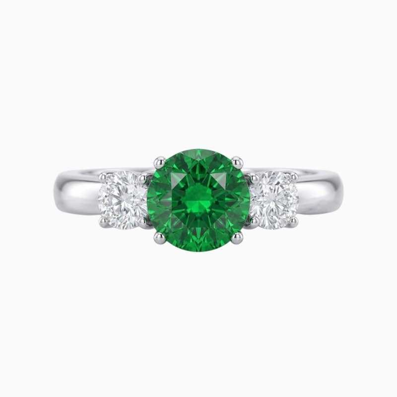 Tsavorite Garnet Diamond White Gold Ring - Image 4