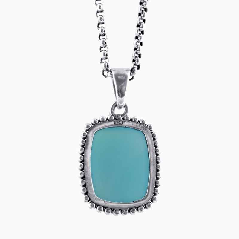 Natural agate pendant in Silver