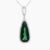 Natural green tourmaline diamond pendant in 14K White Gold