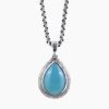Natural agate pendant in Silver