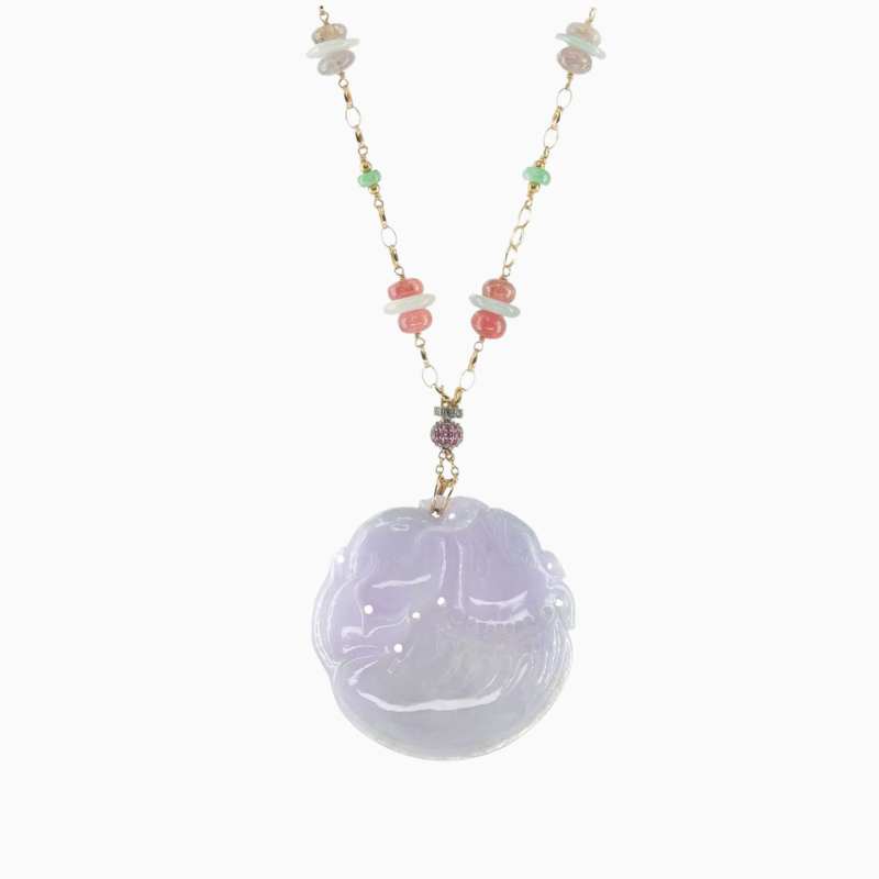 Natural light purple jadeite jade pendant