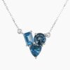 Natural topaz pendant in 14K White Gold