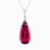 Natural rubellite diamond pendant in 14K White Gold