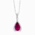 Natural rubellite diamond pendant in 14K White Gold