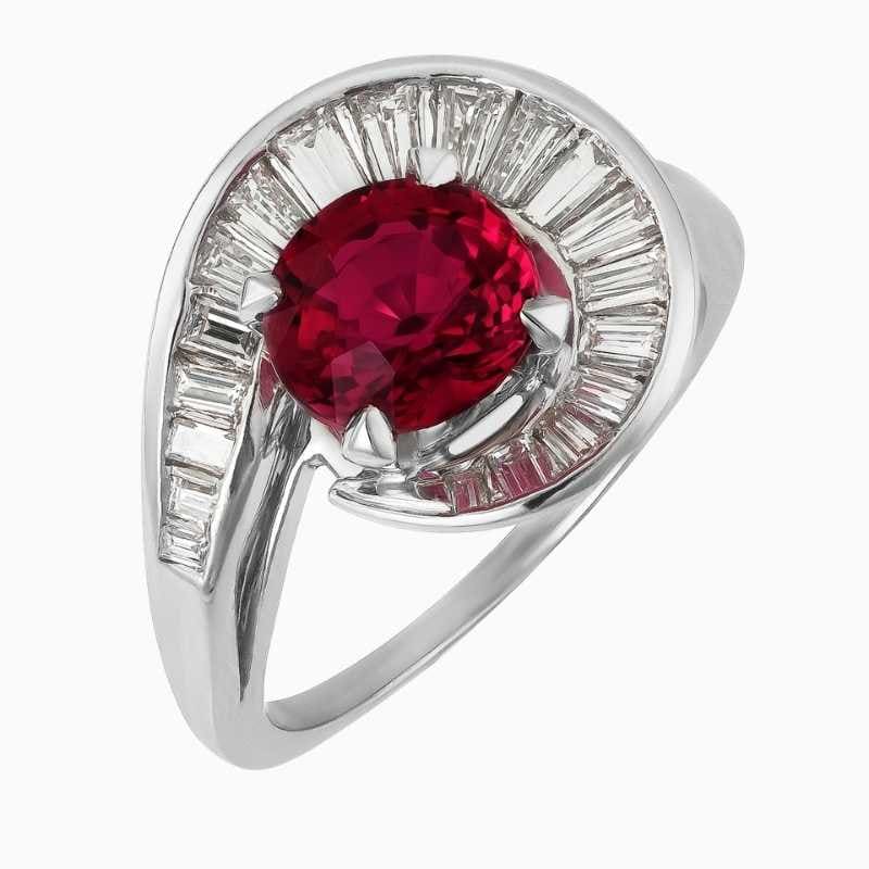 Mozambique Ruby Ballerina Diamond Ring