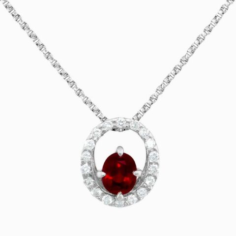 Natural ruby diamond pendant