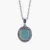 Natural agate pendant in Silver