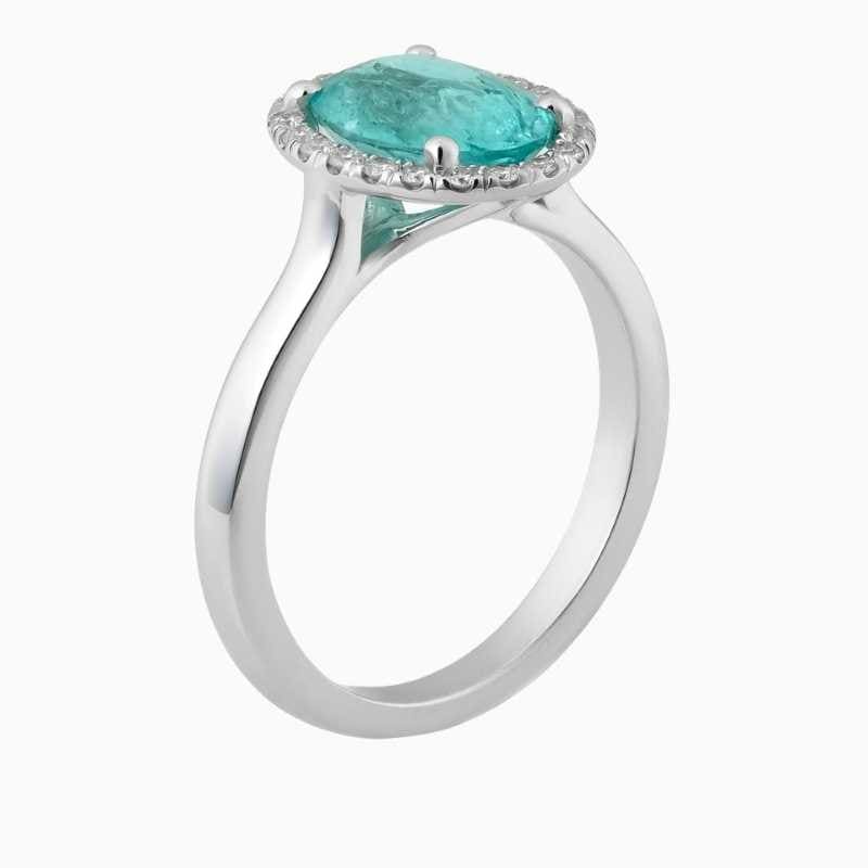 Paraiba Tourmaline Diamond Gold Ring - Image 3