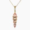 Natural imperial topaz diamond pendant in 14K Yellow Gold