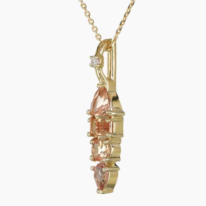 Natural imperial topaz diamond pendant