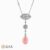 Natural pink conch pearl diamond pendant