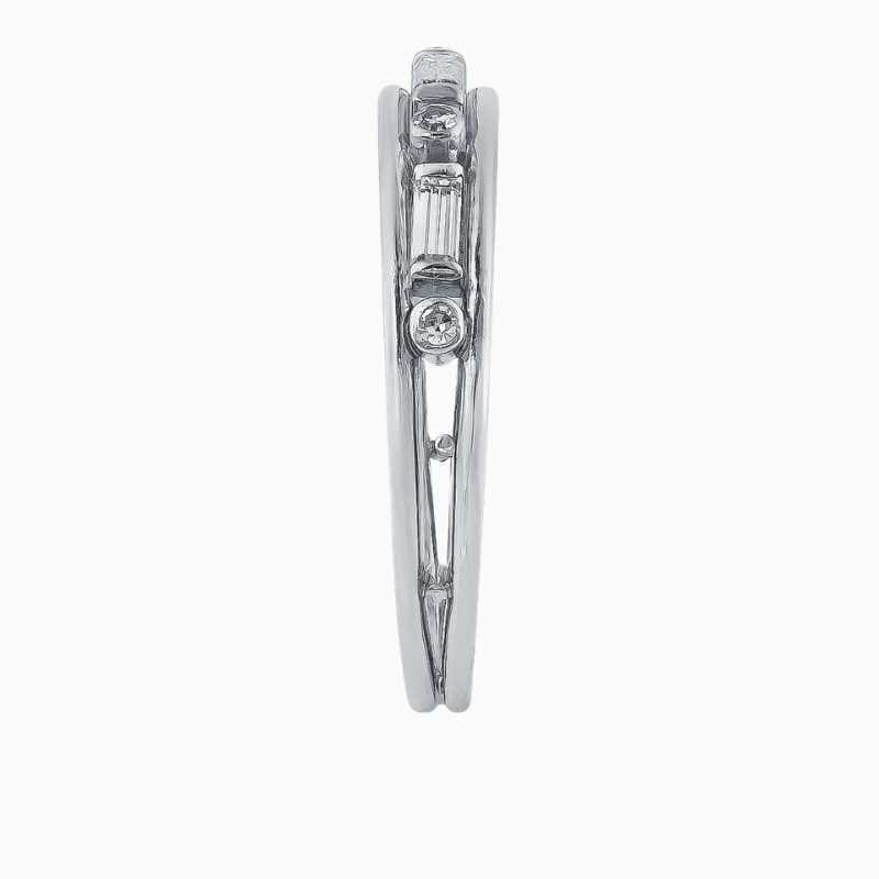 Minimal Diamond Platinum Band Stack Ring - Image 3