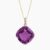 Natural amethyst diamond pendant in 14K Yellow Gold