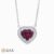 Natural red-purple sapphire diamond pendant in Platinum