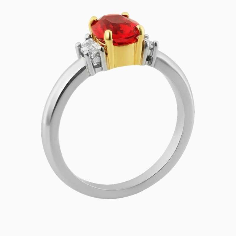 Burmese Spinel Diamond Platinum Ring - Image 3