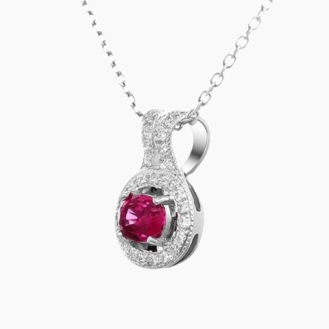 red spinel diamond pendant