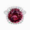 Natural Red Tourmaline ring in 14K White Gold