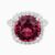 Natural Red Tourmaline ring in 14K White Gold