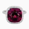 Natural Red Tourmaline ring in 14K White Gold