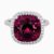Natural Red Tourmaline ring in 14K White Gold