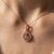 Round-Cut Pink Stone Halo Drop Pendant