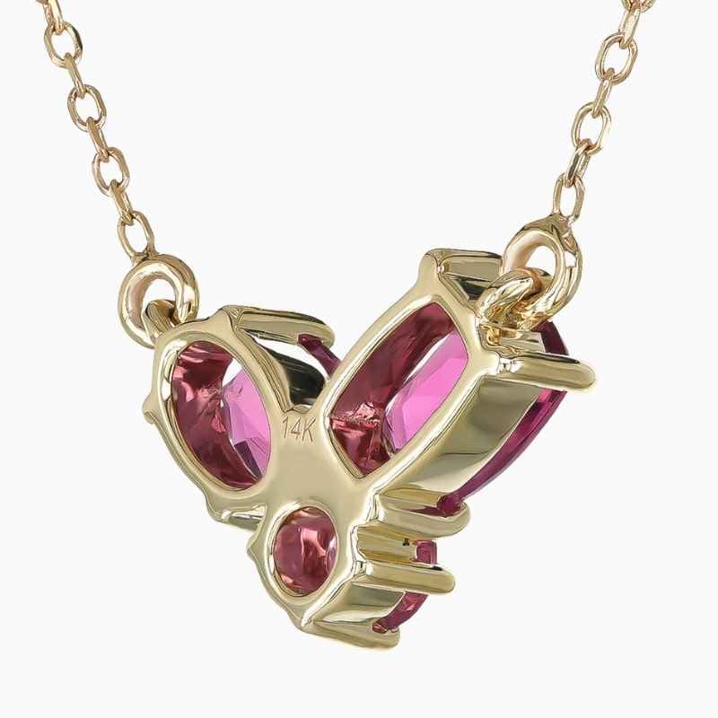 Rubellite set in 14K Yellow Gold Pendant