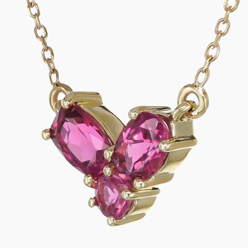 Natural rubellite pendant