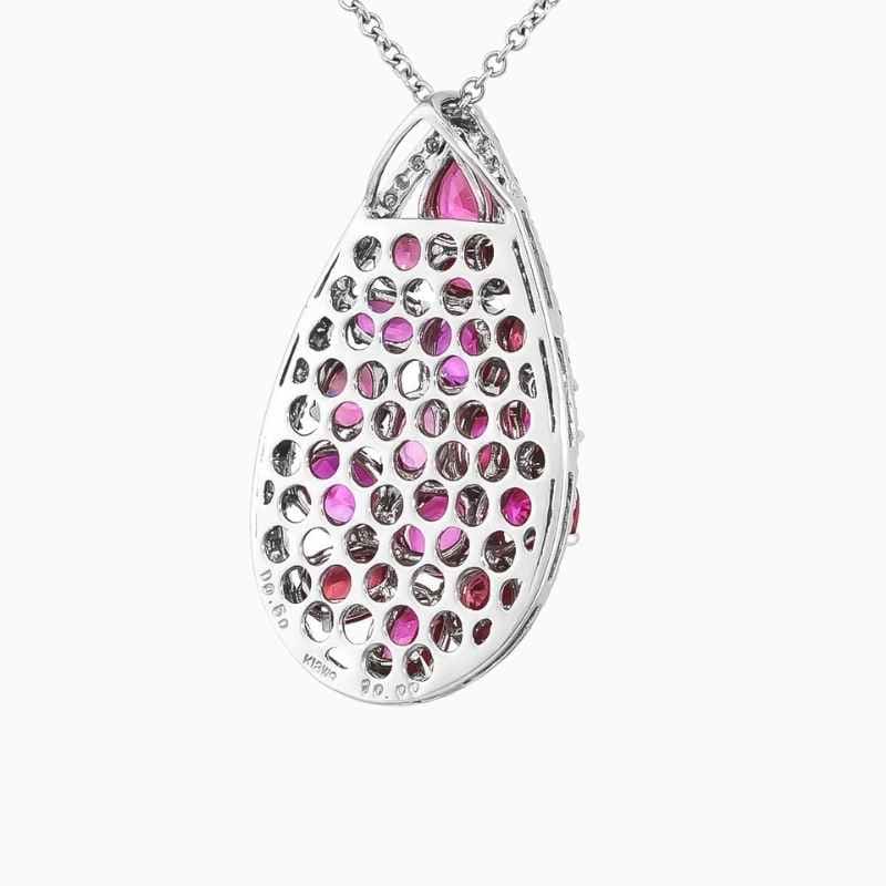 Natural ruby diamond pendant