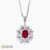Natural ruby diamond pendant in Platinum