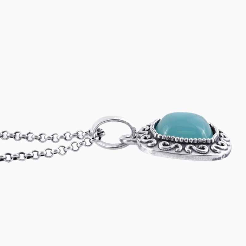 Natural agate pendant in Silver