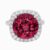 Natural Red Tourmaline ring in 14K White Gold