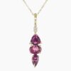 Natural grape garnet diamond pendant in 14K Yellow Gold