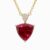 Natural rubellite diamond pendant in 14K Yellow Gold