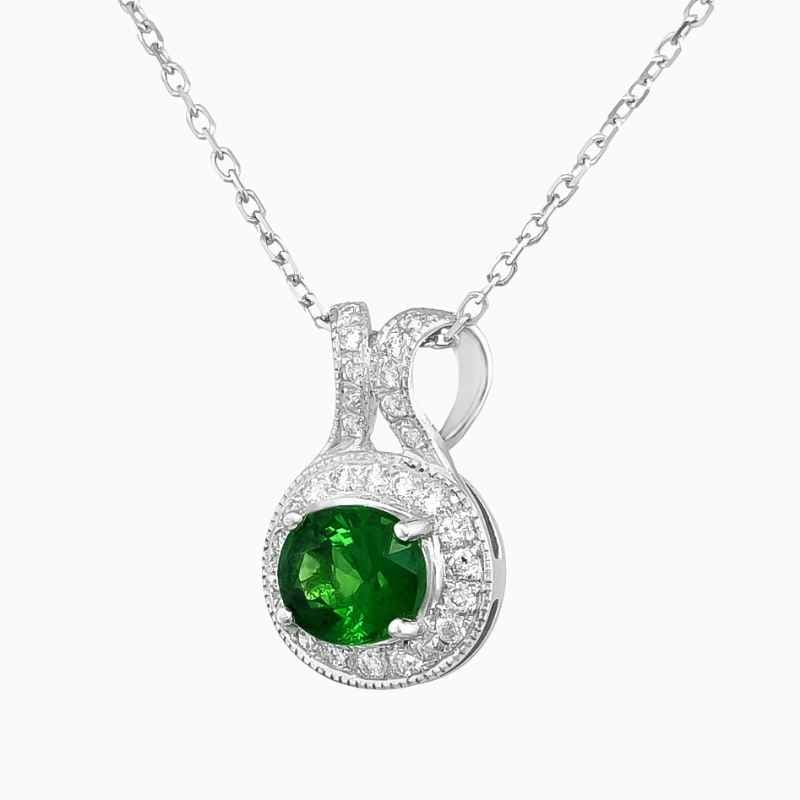 Emerald Spark Tsavorite Diamond Pendant - Image 2