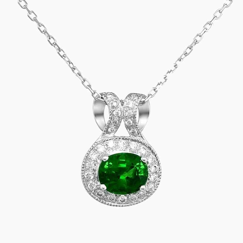 Emerald Spark Tsavorite Diamond Pendant