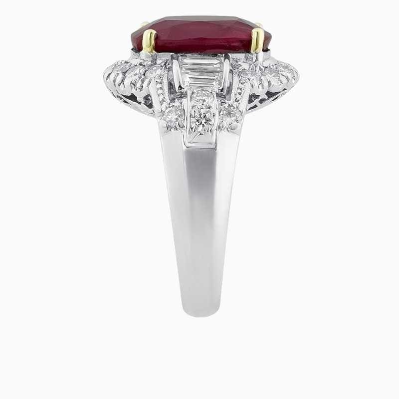 Unheated Mozambique Ruby Diamond Ring - Image 3