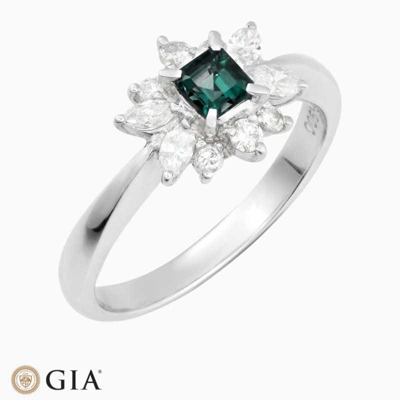 Natural Alexandrite ring in Platinum