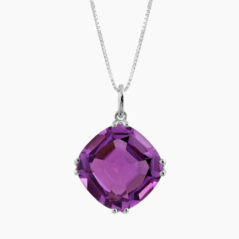 Natural amethyst pendant in 14K Yellow Gold