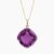 Natural amethyst diamond pendant in 14K White Gold