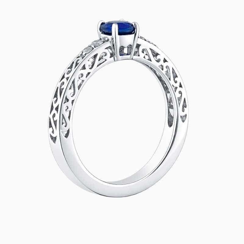 Vintage Style Sapphire Engagement Ring - Image 3