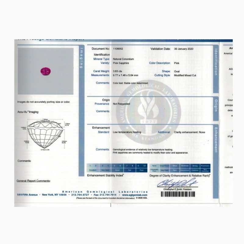Pink Sapphire Diamond Platinum Ring - Image 4